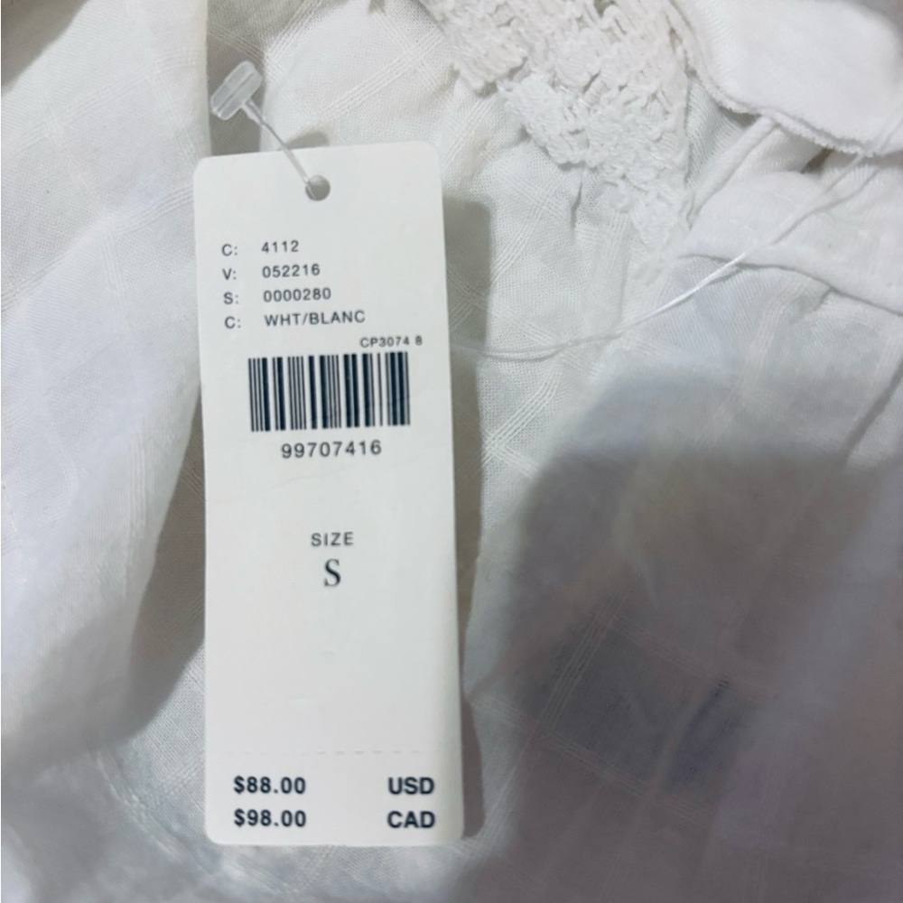 Pilcro Anthropologie  White Lace Detail Top nwt - Picture 13 of 15